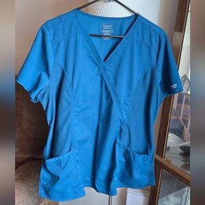 Cherokee Teal Maternity Scrub Top